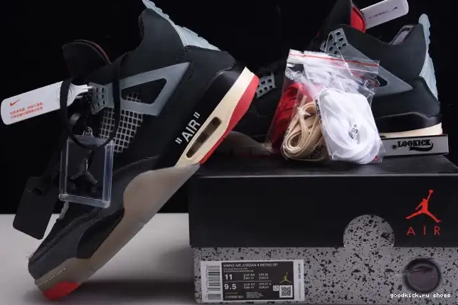 Cheap White Off Jordan 4 x Bred Air CV9388-001 Retro 0327
